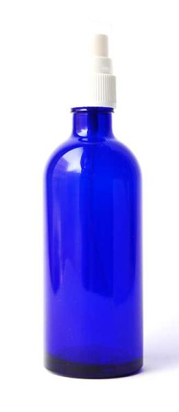 Blauglasflasche - schlank mit Zerstäuber 100 ml